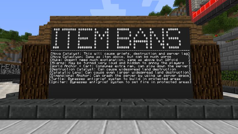 Banned Items Board Banned Items Board